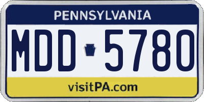PA license plate MDD5780