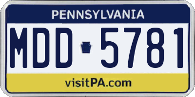 PA license plate MDD5781