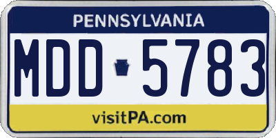 PA license plate MDD5783