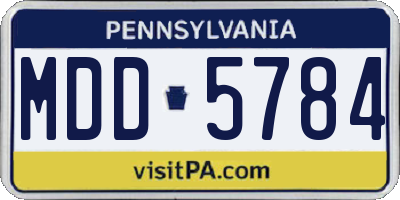 PA license plate MDD5784