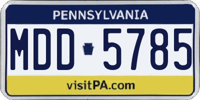 PA license plate MDD5785