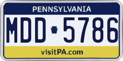 PA license plate MDD5786