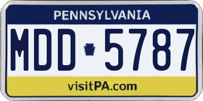 PA license plate MDD5787