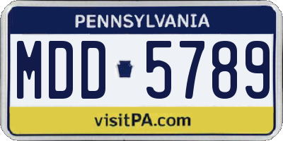 PA license plate MDD5789