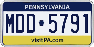 PA license plate MDD5791