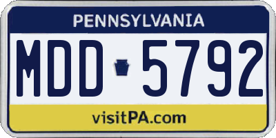 PA license plate MDD5792