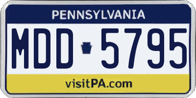PA license plate MDD5795