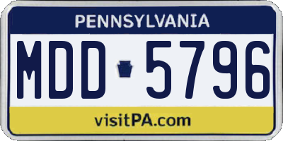 PA license plate MDD5796
