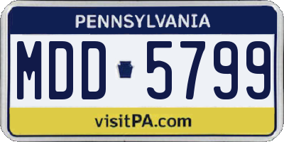 PA license plate MDD5799