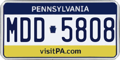 PA license plate MDD5808