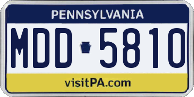 PA license plate MDD5810