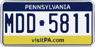 PA license plate MDD5811