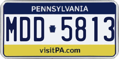 PA license plate MDD5813