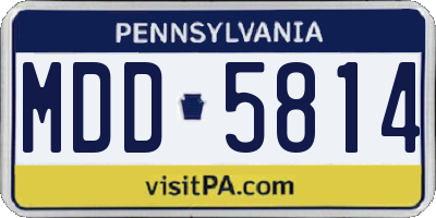 PA license plate MDD5814