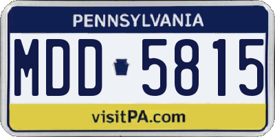 PA license plate MDD5815