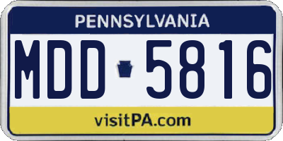 PA license plate MDD5816