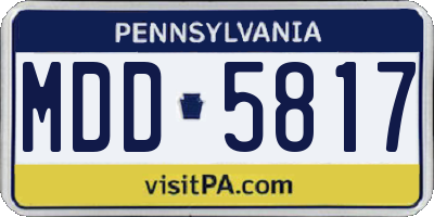 PA license plate MDD5817