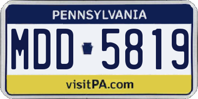 PA license plate MDD5819
