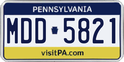 PA license plate MDD5821