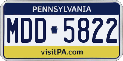 PA license plate MDD5822