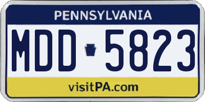 PA license plate MDD5823