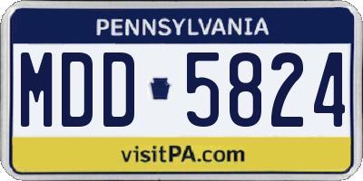 PA license plate MDD5824