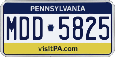 PA license plate MDD5825