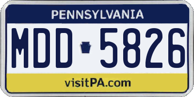PA license plate MDD5826