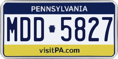 PA license plate MDD5827