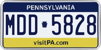 PA license plate MDD5828