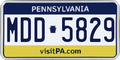 PA license plate MDD5829