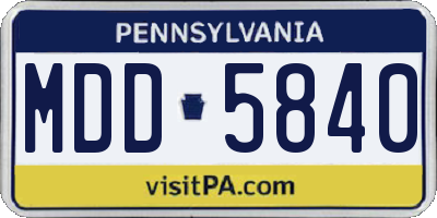 PA license plate MDD5840