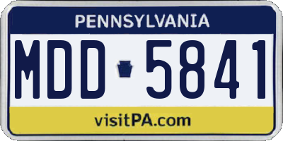 PA license plate MDD5841