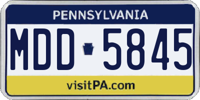 PA license plate MDD5845