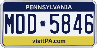 PA license plate MDD5846