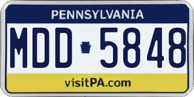 PA license plate MDD5848