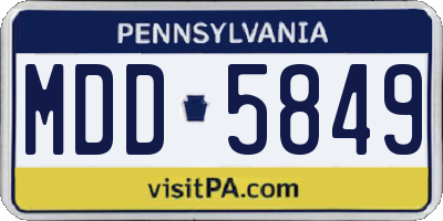 PA license plate MDD5849