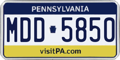 PA license plate MDD5850