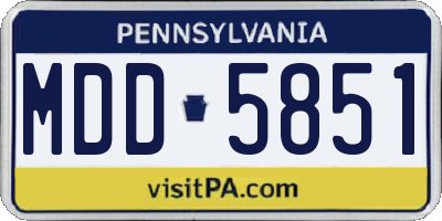 PA license plate MDD5851
