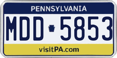 PA license plate MDD5853