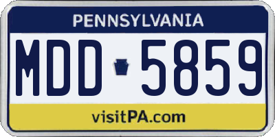 PA license plate MDD5859