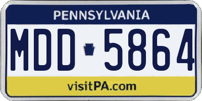 PA license plate MDD5864