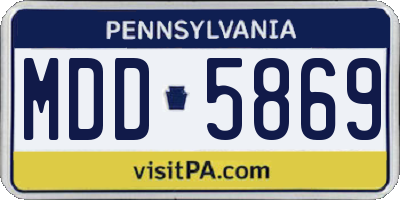 PA license plate MDD5869