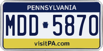PA license plate MDD5870