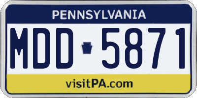 PA license plate MDD5871