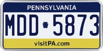 PA license plate MDD5873