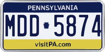 PA license plate MDD5874