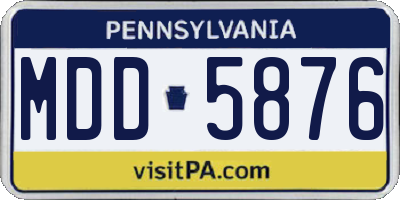 PA license plate MDD5876
