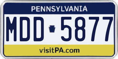 PA license plate MDD5877