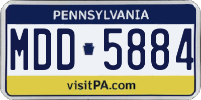 PA license plate MDD5884